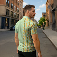 Hawaii Shell Tiare Anthurium Heliconia Lei Zipper Polo Shirt With Tapa Pattern Baby Green