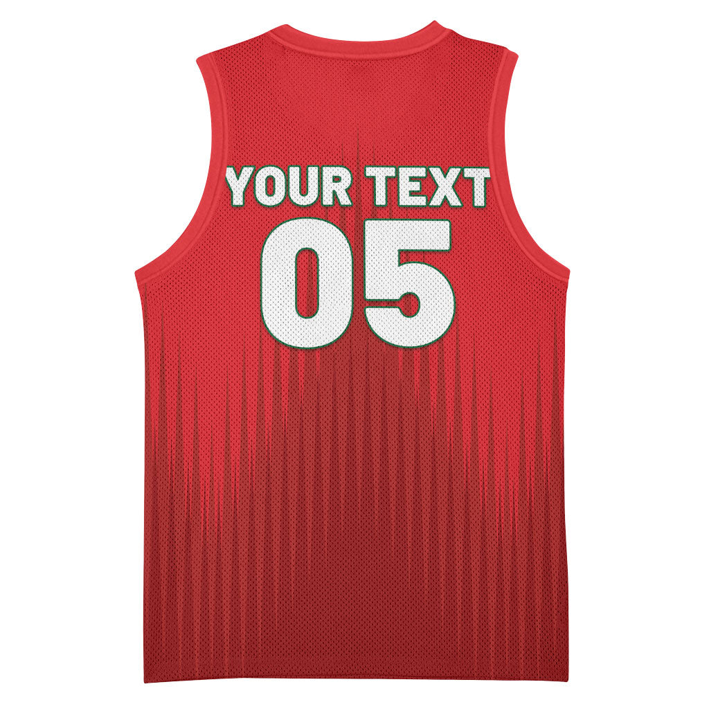 Custom Morocco Football 2026 Basketball Jersey Atlas Lions Breathtaking Victory Red Version