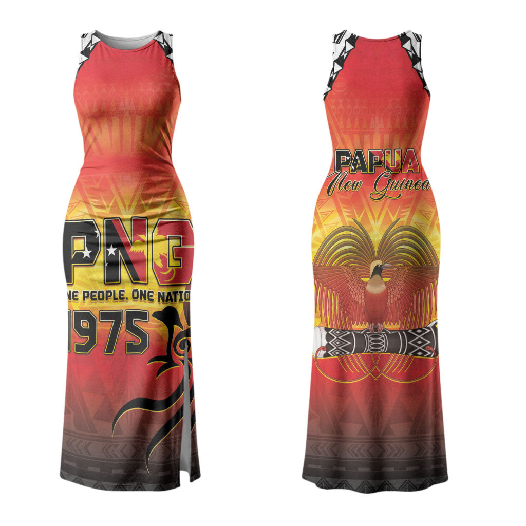 Papua New Guinea Independence Day Couples Matching Tank Maxi Dress and Long Sleeve Button Shirt One People One Nation One PNG LT05 - Polynesian Pride