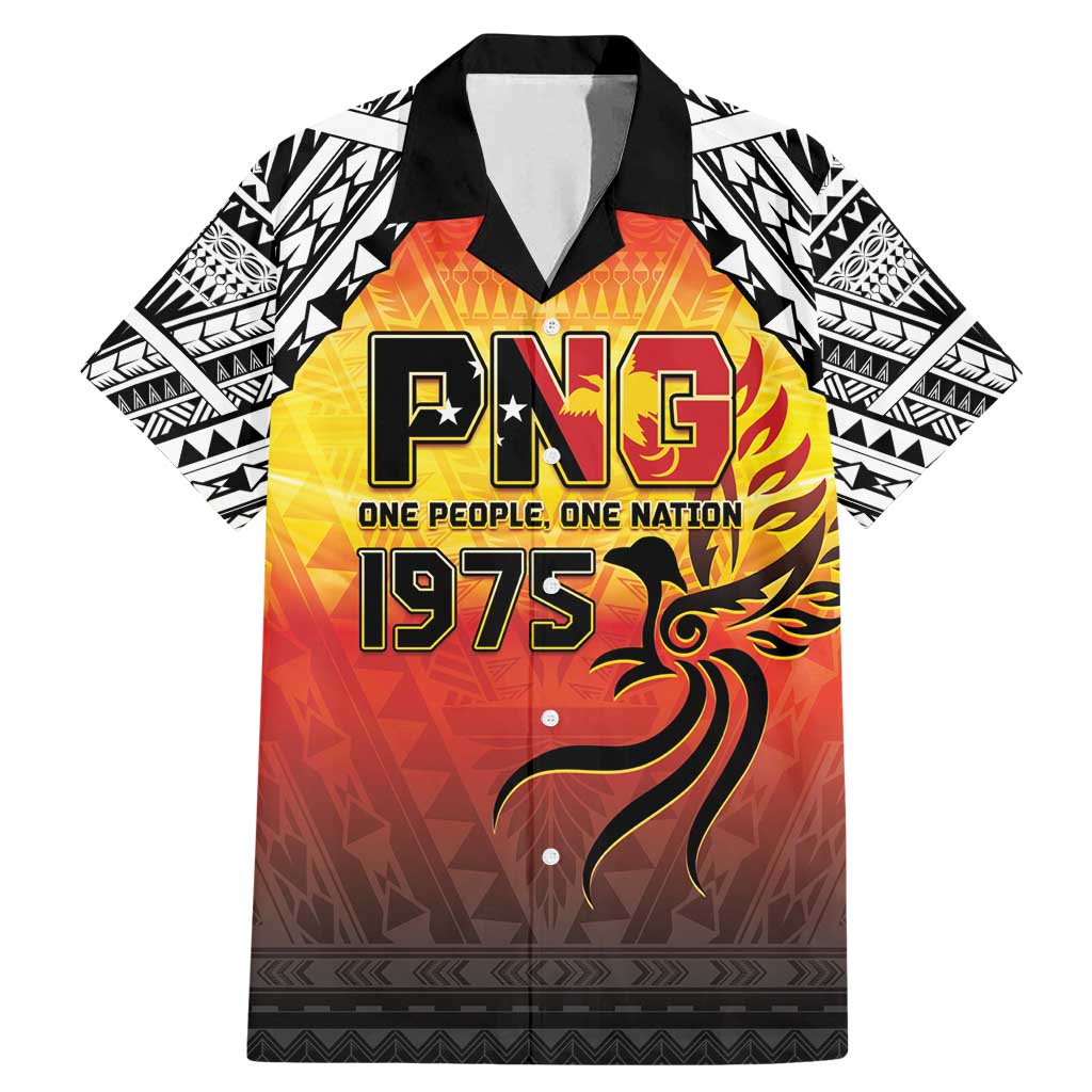 Papua New Guinea 50th Independence Day Family Matching Mermaid Dress and Hawaiian Shirt One People One Nation One PNG LT05 Dad's Shirt - Short Sleeve Yellow - Polynesian Pride