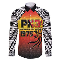 Papua New Guinea 50th Independence Day Family Matching Off The Shoulder Long Sleeve Dress and Hawaiian Shirt One People One Nation One PNG LT05 Dad's Shirt - Long Sleeve Yellow - Polynesian Pride