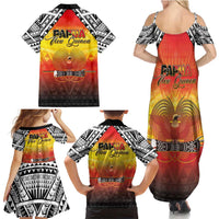 Papua New Guinea 50th Independence Day Family Matching Summer Maxi Dress and Hawaiian Shirt One People One Nation One PNG LT05 - Polynesian Pride