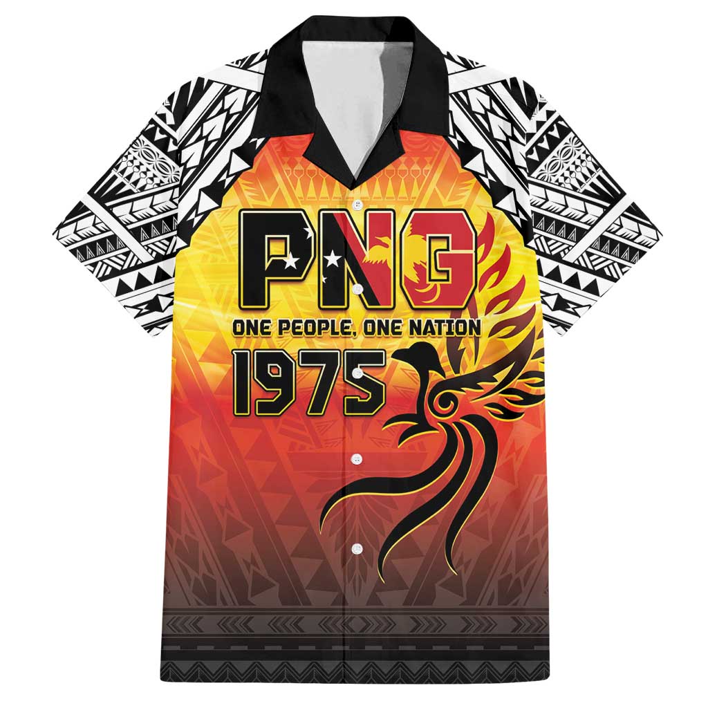 Papua New Guinea 50th Independence Day Family Matching Tank Maxi Dress and Hawaiian Shirt One People One Nation One PNG LT05 Dad's Shirt - Short Sleeve Yellow - Polynesian Pride