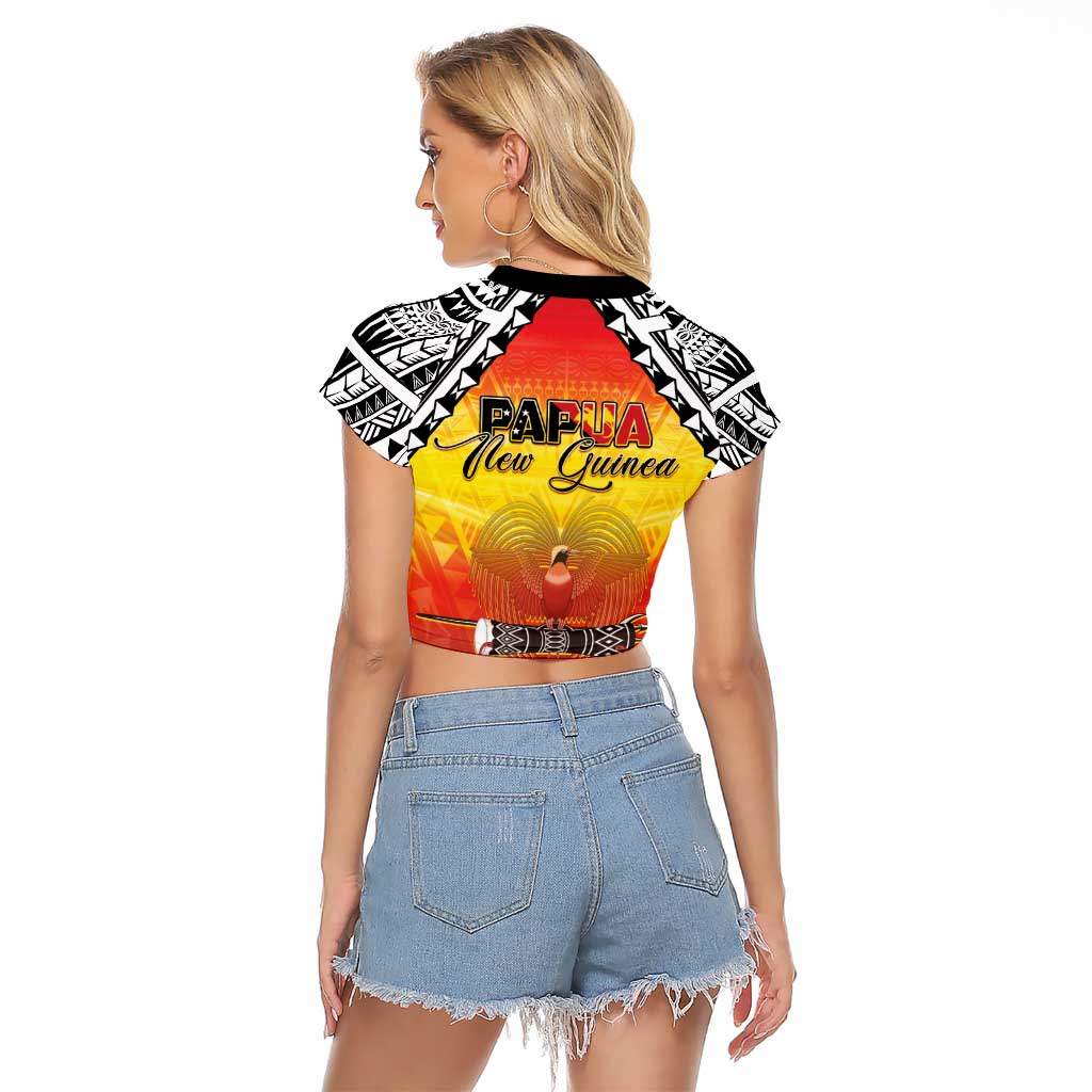 Papua New Guinea 49th Independence Day Raglan Cropped T Shirt One People One Nation One PNG