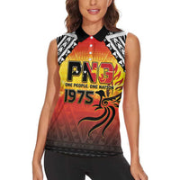 Papua New Guinea 50th Independence Day Women Sleeveless Polo Shirt One People One Nation One PNG LT05 - Polynesian Pride