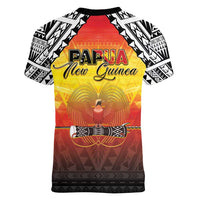 Papua New Guinea 50th Independence Day Women V-Neck T-Shirt One People One Nation One PNG LT05 - Polynesian Pride