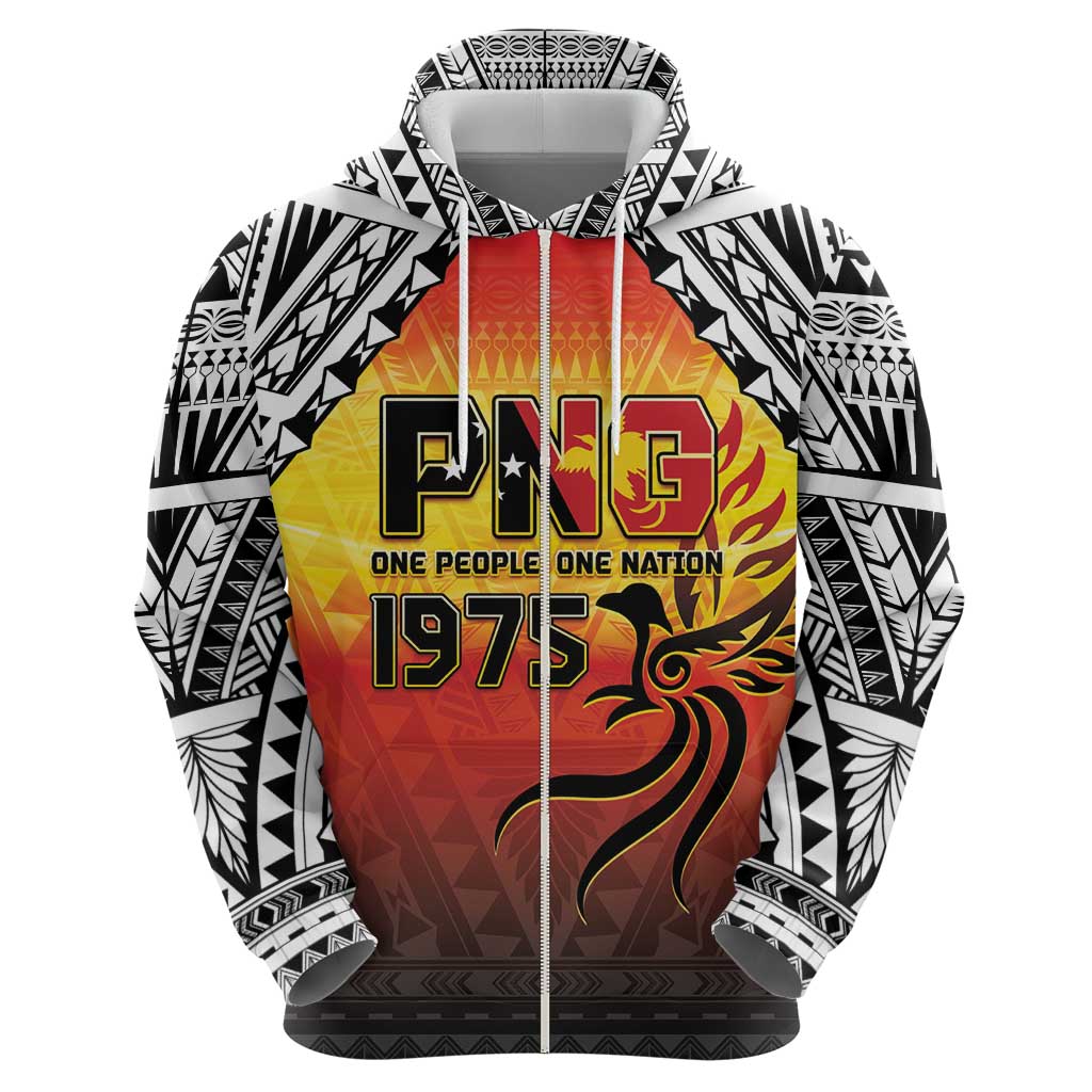 Papua New Guinea 49th Independence Day Zip Hoodie One People One Nation One PNG