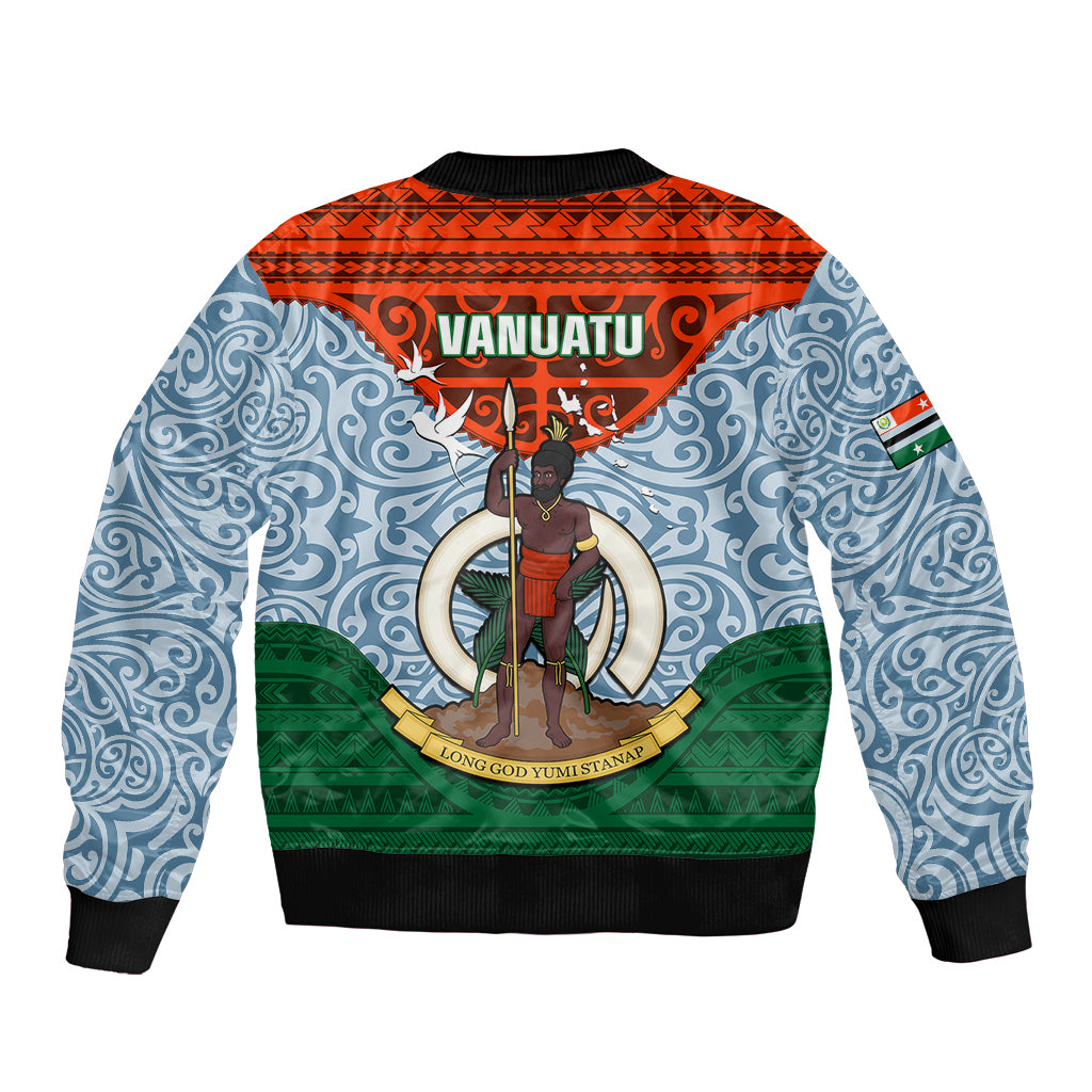 Vanuatu Penama Province Bomber Jacket Vanuatuan Coat Of Arms Polynesian Pattern LT05 - Polynesian Pride