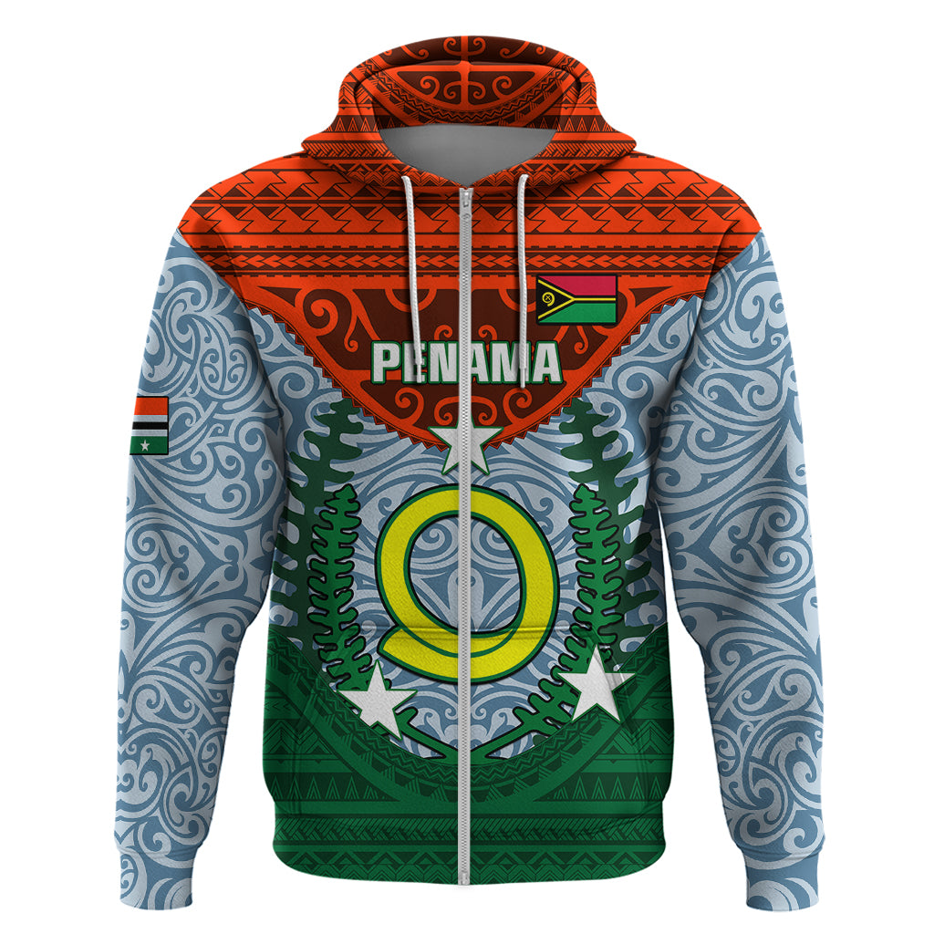 Vanuatu Penama Province Hoodie Vanuatuan Coat Of Arms Polynesian Pattern LT05 - Polynesian Pride