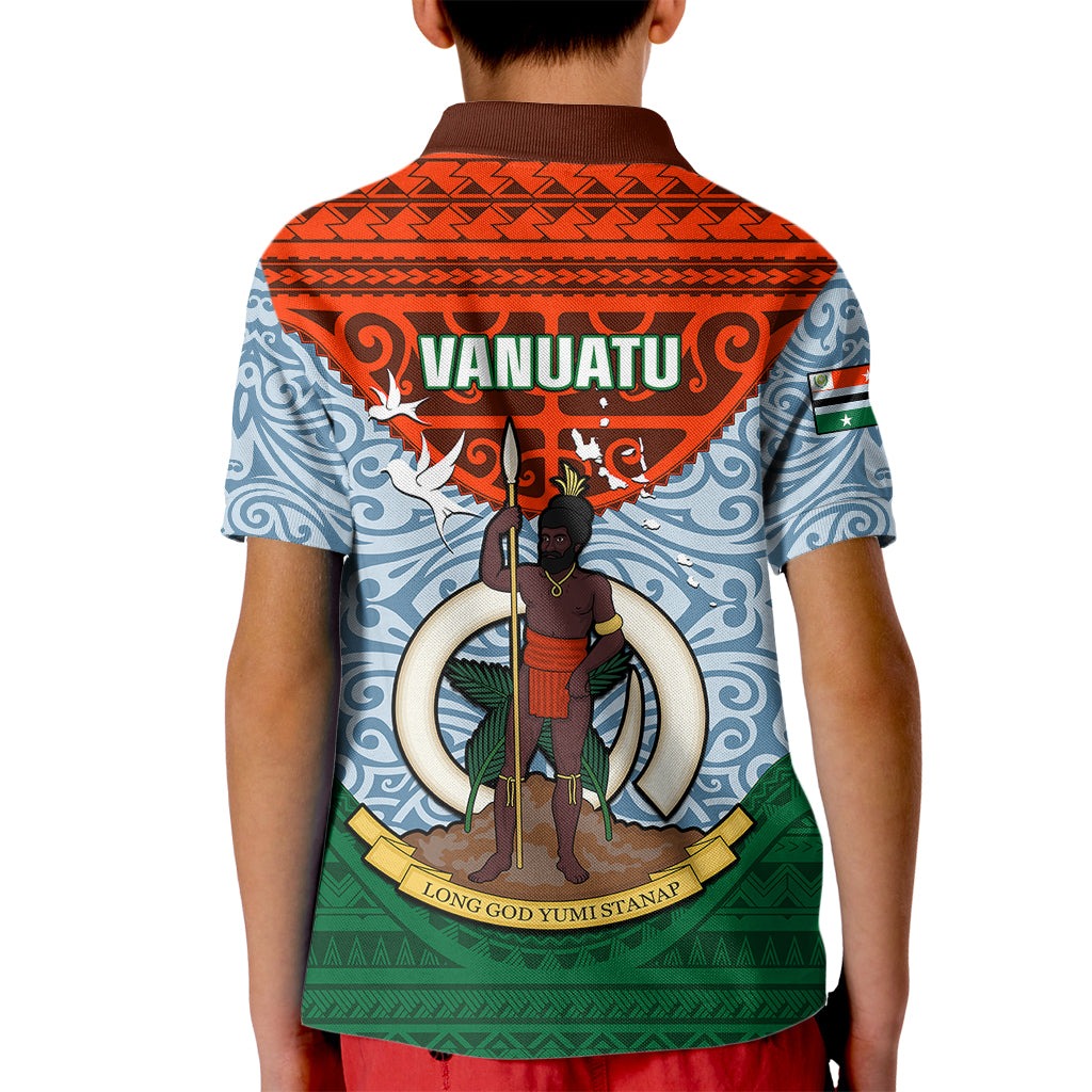 Vanuatu Penama Province Kid Polo Shirt Vanuatuan Coat Of Arms Polynesian Pattern LT05 - Polynesian Pride
