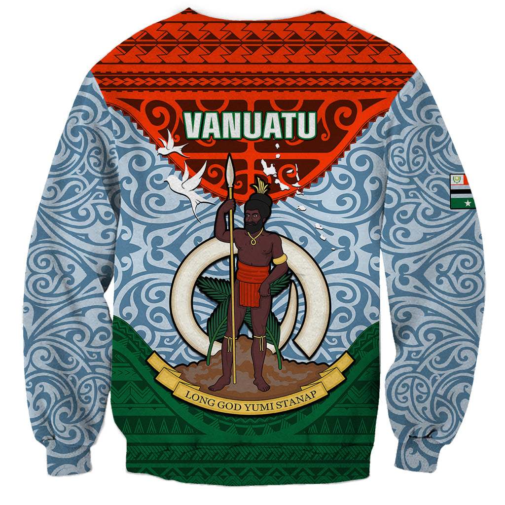 Vanuatu Penama Province Sweatshirt Vanuatuan Coat Of Arms Polynesian Pattern LT05 - Polynesian Pride