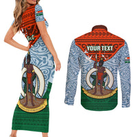 Personalized Vanuatu Penama Province Couples Matching Short Sleeve Bodycon Dress and Long Sleeve Button Shirts Vanuatuan Coat Of Arms Polynesian Pattern LT05 - Polynesian Pride