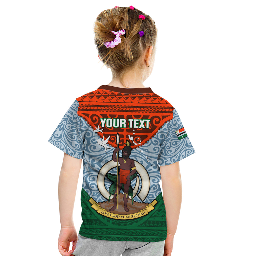 Personalized Vanuatu Penama Province Kid T Shirt Vanuatuan Coat Of Arms Polynesian Pattern LT05 - Polynesian Pride