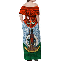 Personalized Vanuatu Penama Province Off Shoulder Maxi Dress Vanuatuan Coat Of Arms Polynesian Pattern LT05 - Polynesian Pride