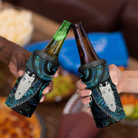 New Zealand Aotearoa 4 in 1 Can Cooler Tumbler Maori Tane Te Waiora Paua Shell Glitter Turquoise LT05 - Polynesian Pride