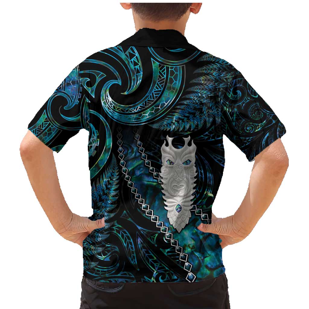 New Zealand Aotearoa Family Matching Mermaid Dress and Hawaiian Shirt Maori Tane Te Waiora Paua Shell Glitter Turquoise LT05 - Polynesian Pride