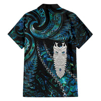 New Zealand Aotearoa Family Matching Puletasi and Hawaiian Shirt Maori Tane Te Waiora Paua Shell Glitter Turquoise LT05 - Polynesian Pride