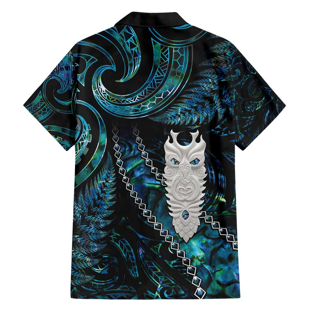 New Zealand Aotearoa Family Matching Summer Maxi Dress and Hawaiian Shirt Maori Tane Te Waiora Paua Shell Glitter Turquoise LT05 - Polynesian Pride