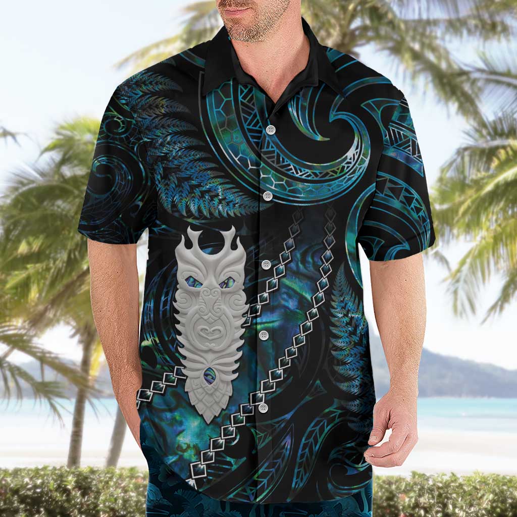 New Zealand Aotearoa Hawaiian Shirt Maori Tane Te Waiora Paua Shell Glitter Turquoise
