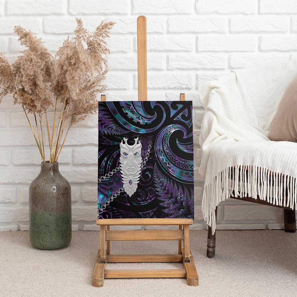 New Zealand Aotearoa Canvas Wall Art Maori Tane Te Waiora Paua Shell Glitter Purple