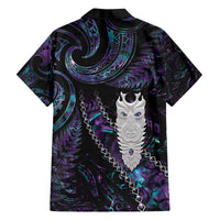 New Zealand Aotearoa Family Matching Puletasi and Hawaiian Shirt Maori Tane Te Waiora Paua Shell Glitter Purple LT05 - Polynesian Pride