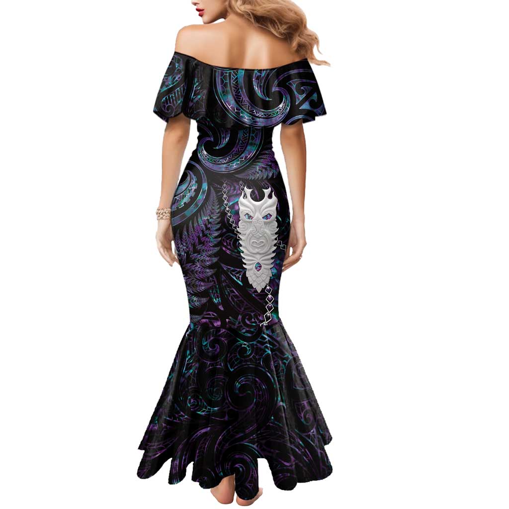 New Zealand Aotearoa Mermaid Dress Maori Tane Te Waiora Paua Shell Glitter Purple LT05 - Polynesian Pride