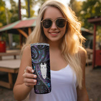 New Zealand Aotearoa Skinny Tumbler Maori Tane Te Waiora Paua Shell Glitter Purple LT05 - Polynesian Pride