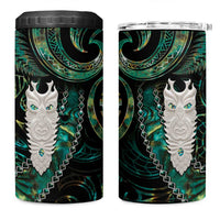 New Zealand Aotearoa 4 in 1 Can Cooler Tumbler Maori Tane Te Waiora Paua Shell Glitter Green LT05 One Size: 16 oz Green - Polynesian Pride