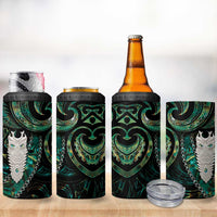 New Zealand Aotearoa 4 in 1 Can Cooler Tumbler Maori Tane Te Waiora Paua Shell Glitter Green LT05 - Polynesian Pride