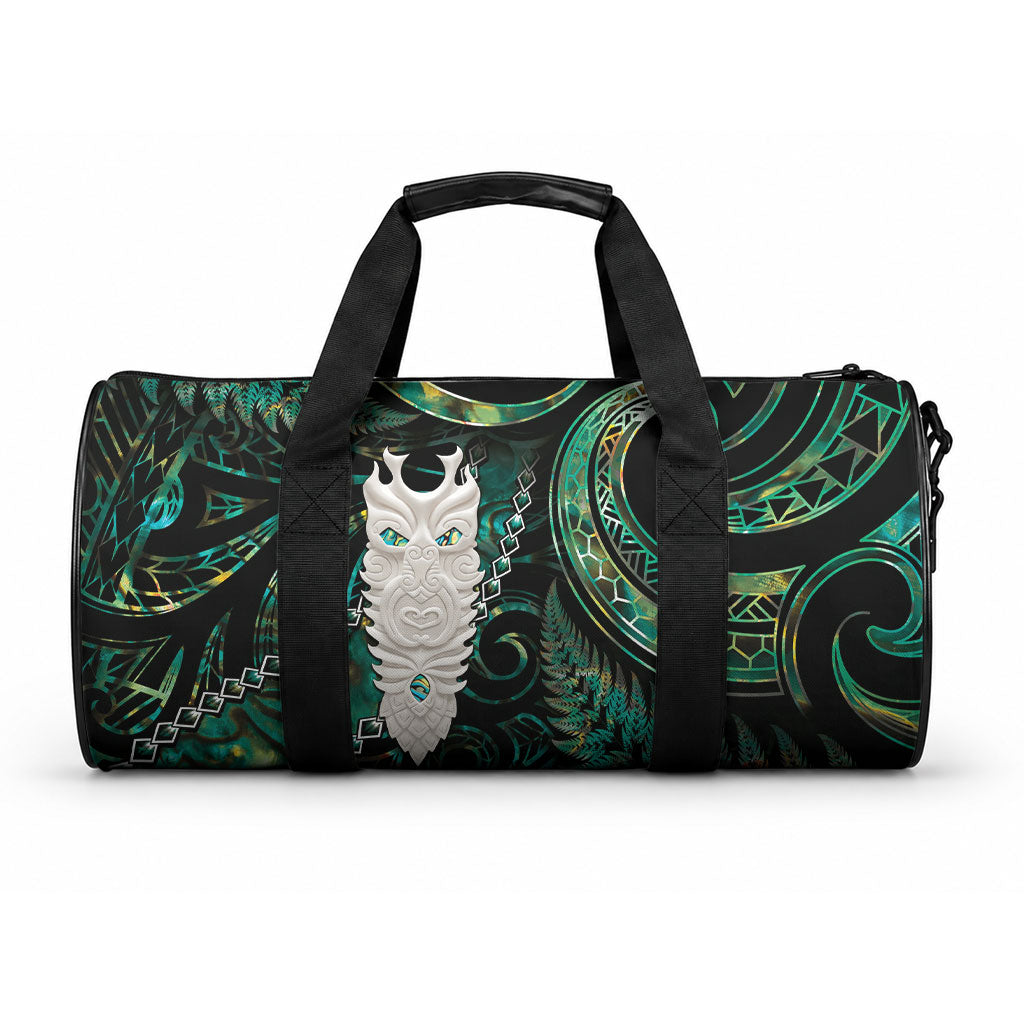 New Zealand Aotearoa Duffle Bag Maori Tane Te Waiora Paua Shell Glitter Green LT05 One size Green - Polynesian Pride