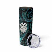New Zealand Aotearoa Skinny Tumbler Maori Wheku Paua Shell Glitter Turquoise