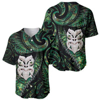 New Zealand Aotearoa Baseball Jersey Maori Wheku Paua Shell Glitter Green