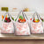 Polynesia Hammerhead Shark Grocery Bag Tropical Flowers Tribal Pattern Peach