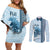 Custom Fiji Regatta Couples Matching Off Shoulder Short Dress and Long Sleeve Button Shirt Palm Tree Tapa Pattern - Polynesian Pride