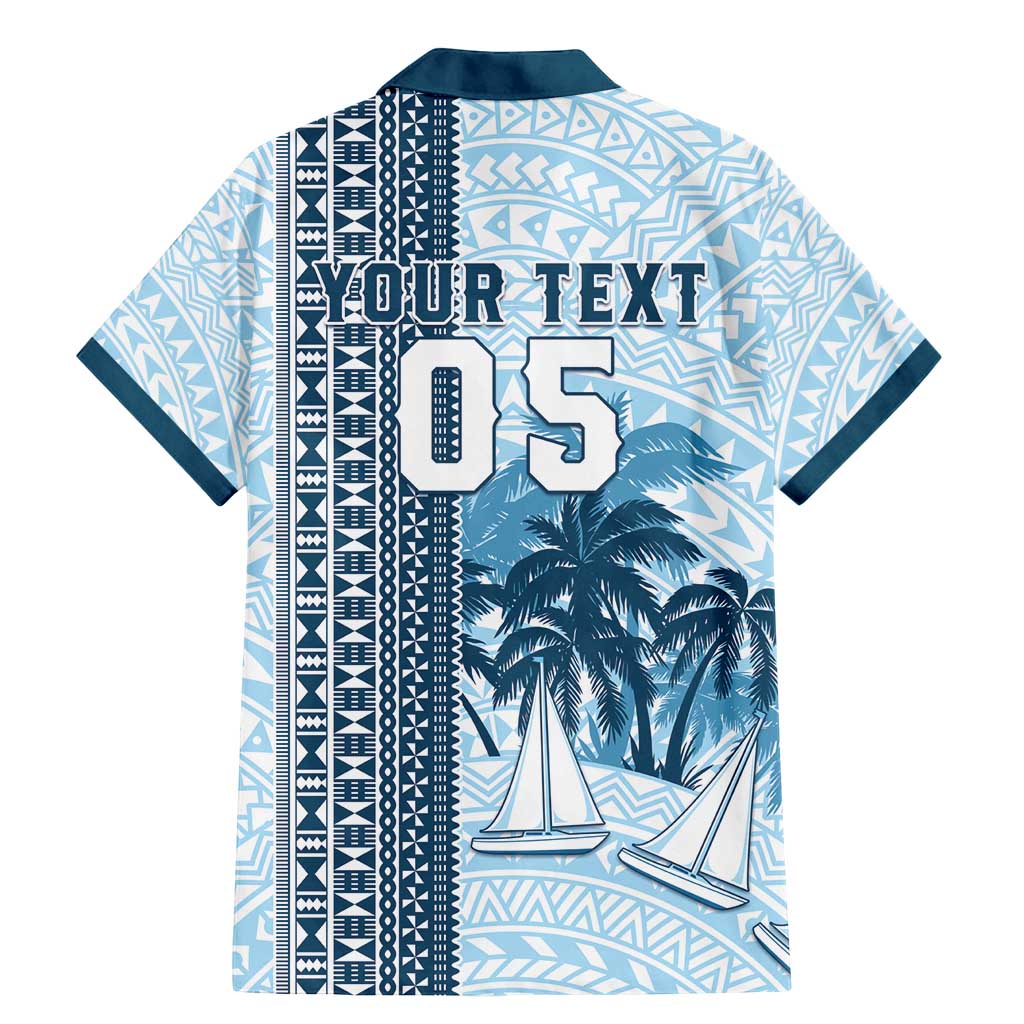 Custom Fiji Regatta Family Matching Mermaid Dress and Hawaiian Shirt Palm Tree Tapa Pattern - Polynesian Pride