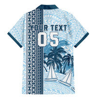 Custom Fiji Regatta Family Matching Mermaid Dress and Hawaiian Shirt Palm Tree Tapa Pattern - Polynesian Pride