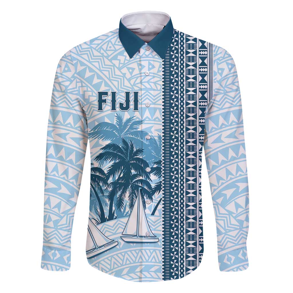 Custom Fiji Regatta Family Matching Mermaid Dress and Hawaiian Shirt Palm Tree Tapa Pattern - Polynesian Pride
