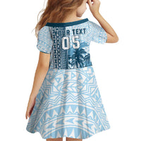 Custom Fiji Regatta Family Matching Off Shoulder Maxi Dress and Hawaiian Shirt Palm Tree Tapa Pattern - Polynesian Pride