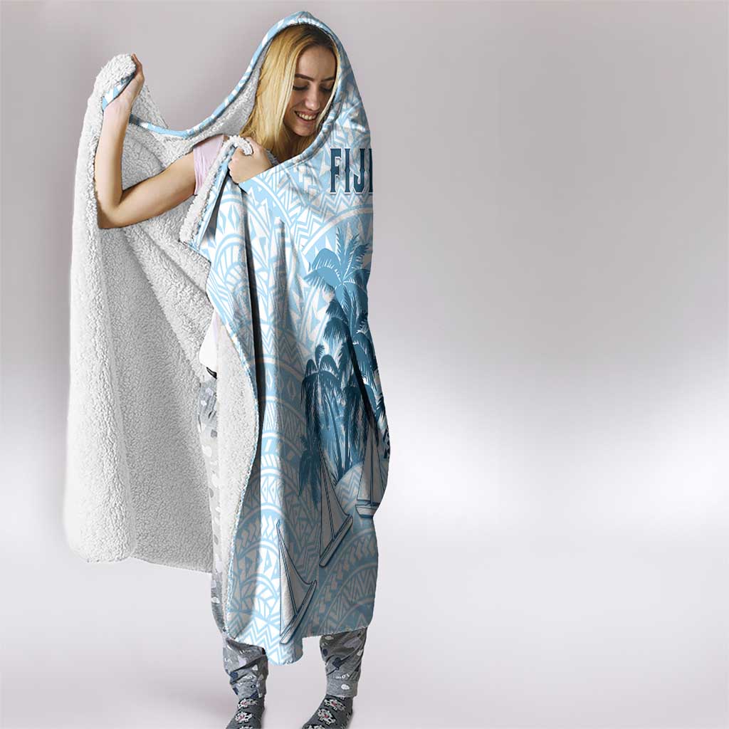Fiji Regatta Hooded Blanket Palm Tree Tapa Pattern - Polynesian Pride