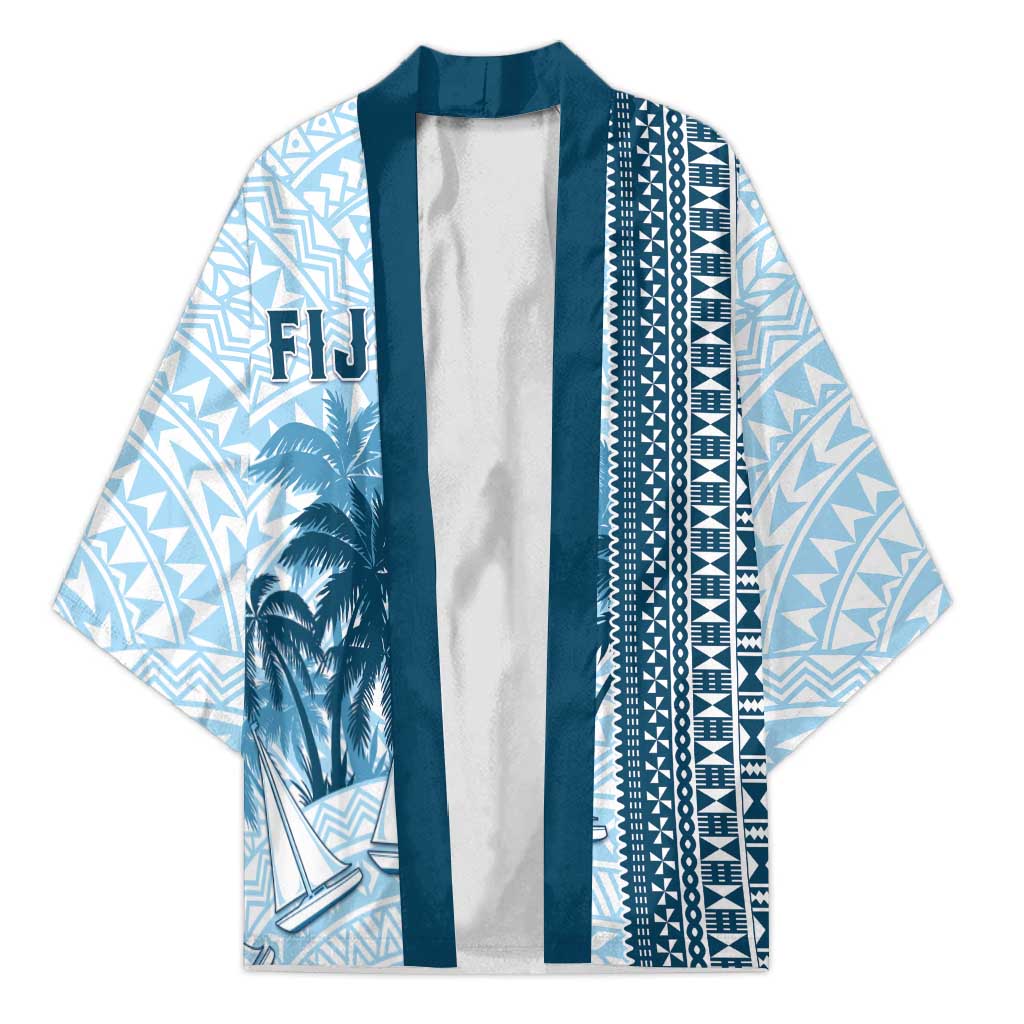 Custom Fiji Regatta Kimono Palm Tree Tapa Pattern - Polynesian Pride