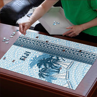 Fiji Regatta Puzzle Palm Tree Tapa Pattern - Polynesian Pride