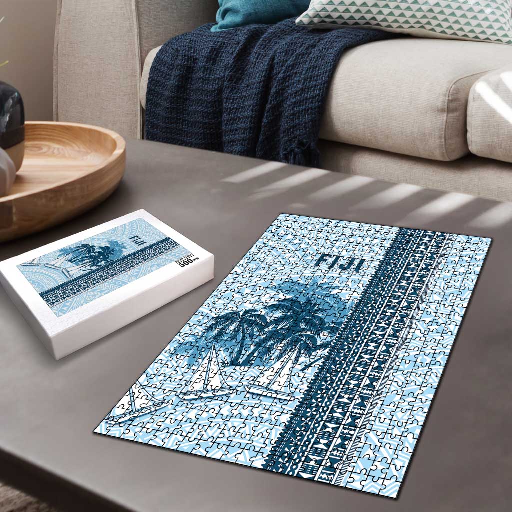 Fiji Regatta Puzzle Palm Tree Tapa Pattern - Polynesian Pride