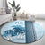 Fiji Regatta Round Carpet Palm Tree Tapa Pattern - Polynesian Pride
