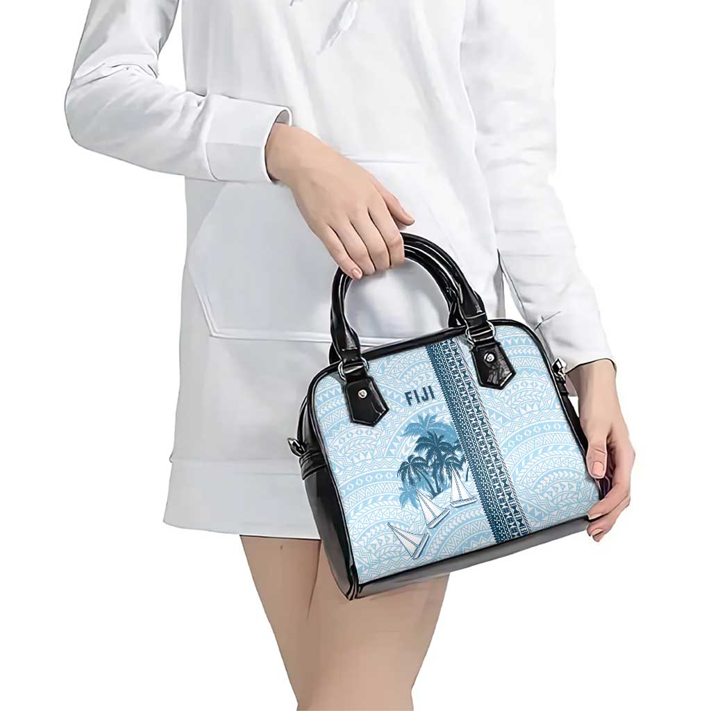 Fiji Regatta Shoulder Handbag Palm Tree Tapa Pattern - Polynesian Pride