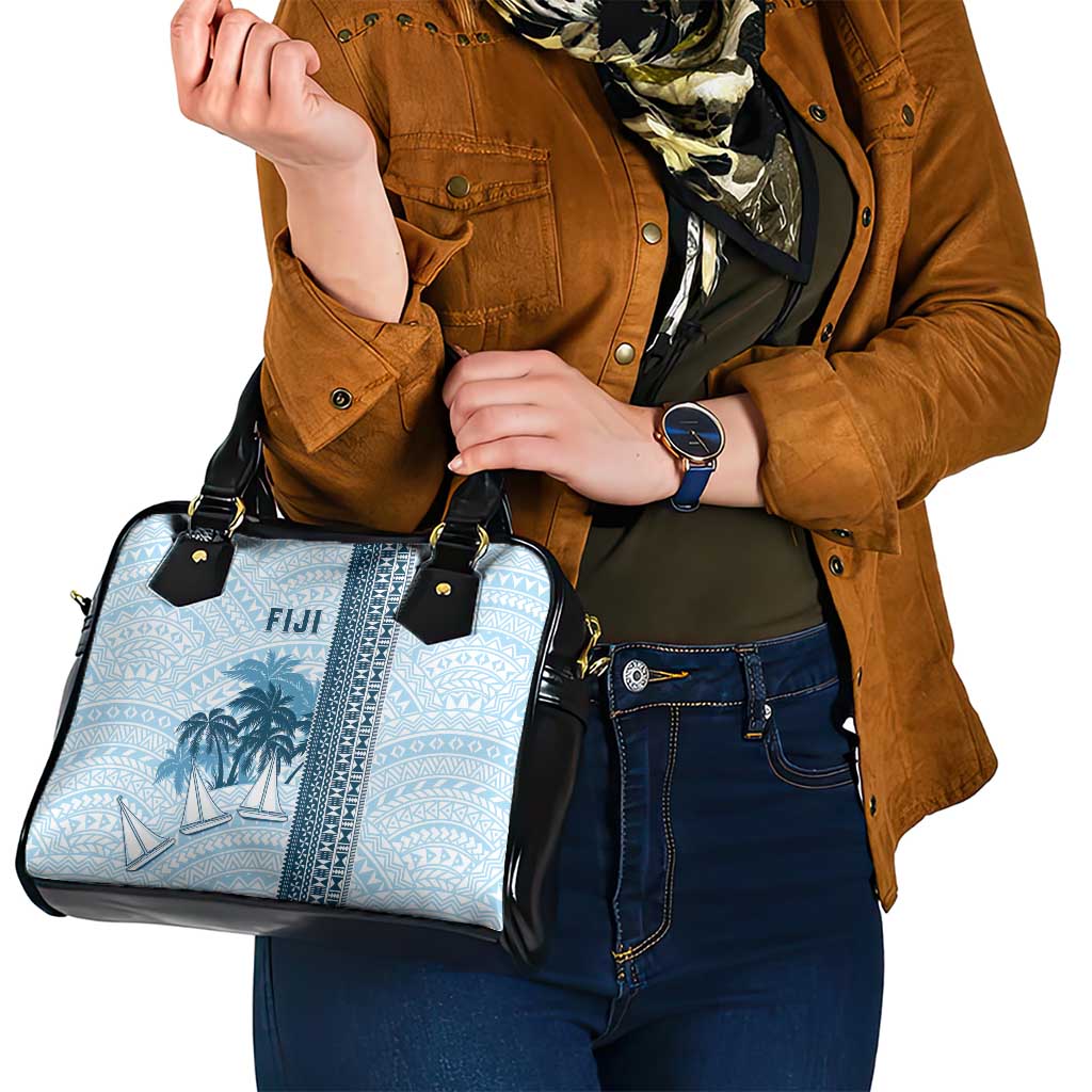 Fiji Regatta Shoulder Handbag Palm Tree Tapa Pattern - Polynesian Pride