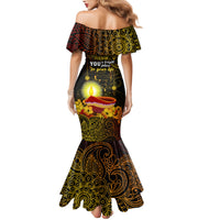 Happy Diwali Festival Family Matching Mermaid Dress and Hawaiian Shirt Diya Lamp Hibiscus Polynesian Pattern LT05 - Polynesian Pride