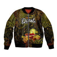personalized-happy-diwali-festival-bomber-jacket-diya-lamp-hibiscus-polynesian-pattern