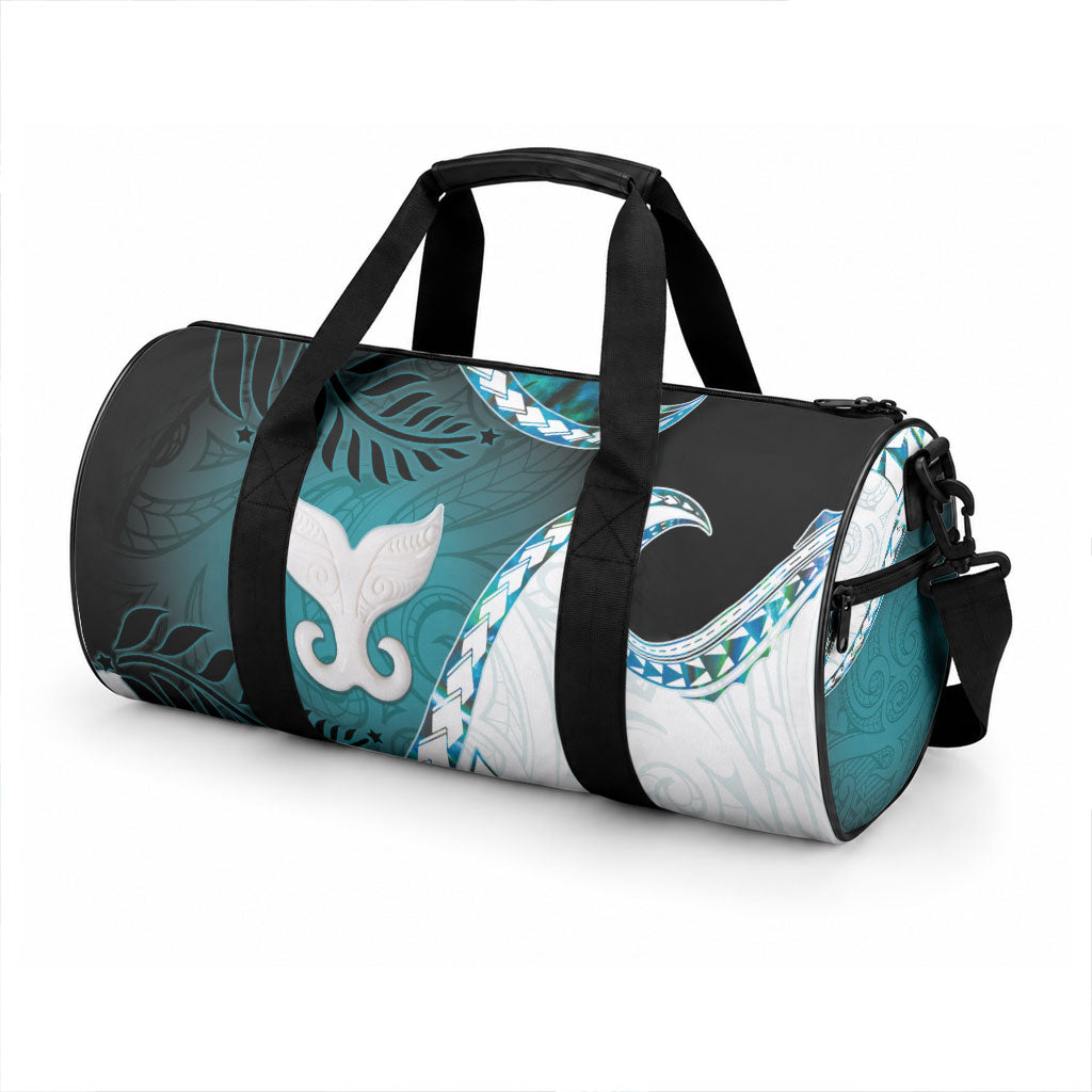 Aotearoa New Zealand Duffle Bag Maori Wera Paua Shell Teal Glitter LT05 - Polynesian Pride