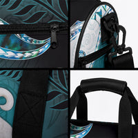 Aotearoa New Zealand Duffle Bag Maori Wera Paua Shell Teal Glitter LT05 - Polynesian Pride