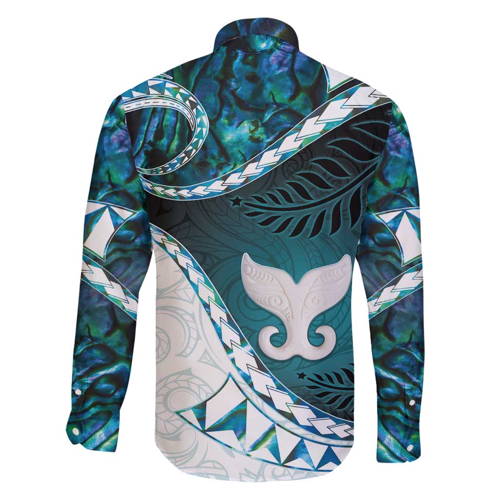 Aotearoa New Zealand Family Matching Tank Maxi Dress and Hawaiian Shirt Maori Wera Paua Shell Teal Glitter LT05 - Polynesian Pride